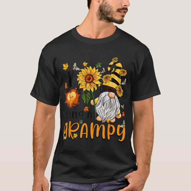 I Love Being A Grampy Fall Cute Gnome Autumn Thank T-Shirt (Front)