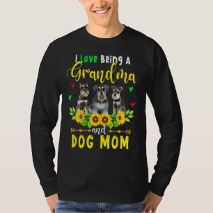I Love Being A Grandma And Dog Mum Cute Schnauzer T-Shirt