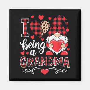 I Love Being A Grandma Gnome Matching Family Valen Magnet