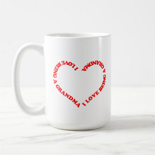 I Love Being a Grandma Red Heart Design for Nana Coffee Mug