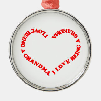 I Love Being a Grandma Red Heart Design for Nana Metal Tree Decoration