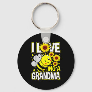 I love being a grandma sunflower bee, mother's day key ring