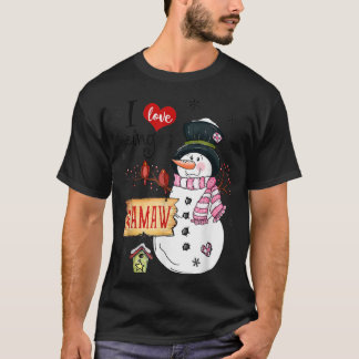 I Love Being A Mamaw Snowman Christmas Funny Xmas  T-Shirt