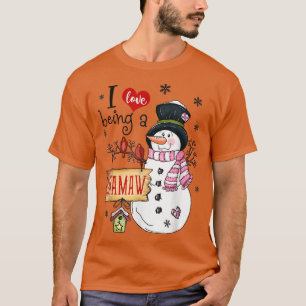 I Love Being A Mamaw Snowman Christmas Funny Xmas T-Shirt