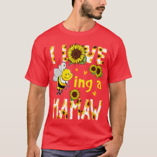 I Love Being A Mamaw Sunflower Bee Mothers Day T-Shirt