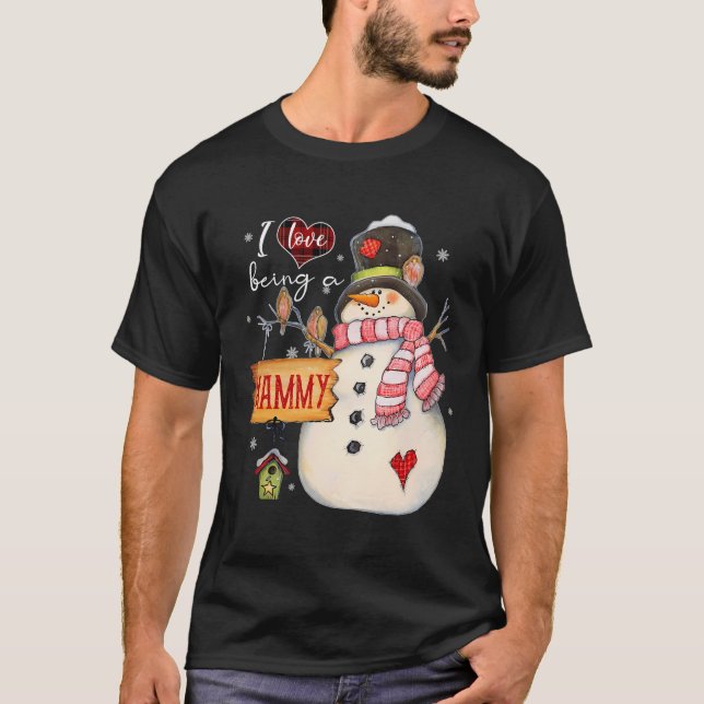 I Love Being A Mammy Snowman Funny Family Christma T-Shirt (Front)