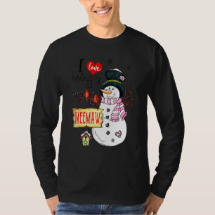 I Love Being A Meemaw Snowman Christmas Xmas T-Shirt