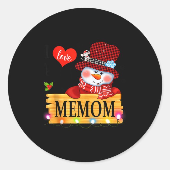 I Love Being A Memom Snowman Xmas Happy Family New Classic Round Sticker (Front)