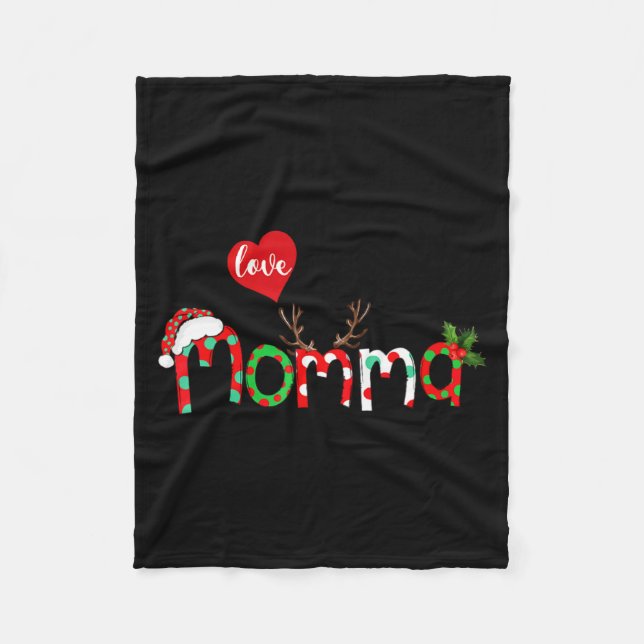 I Love Being A Momma Xmas Reindeer New Mom Christm Fleece Blanket (Front)