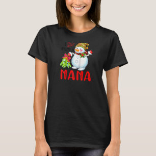 I Love Being A Nana Xmas Snowman Scarf Christmas L T-Shirt