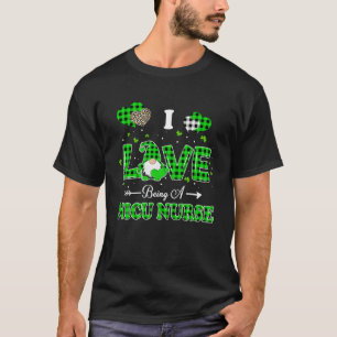 I Love Being A NICU Nurse Gnome Leopard St Patrick T-Shirt
