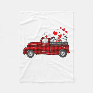 I Love Being A Nicu Nurse Valentine Buffalo Plaid  Fleece Blanket