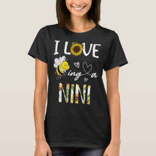 I Love Being A Nini Sunflower Bee, Mother's Day T-Shirt