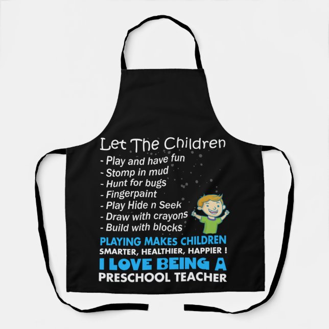 I Love Being a Preschool Teacher Apron (Front)