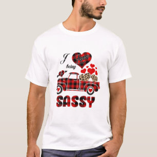 I Love Being A Sassy Red Truck Heart Leopard For C T-Shirt