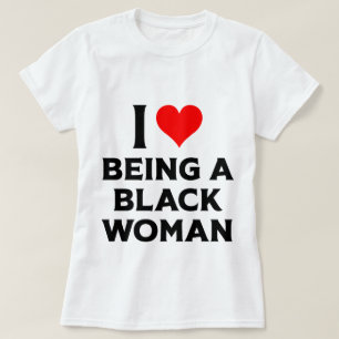 I Love Being Black Woman Red Heart T-Shirt