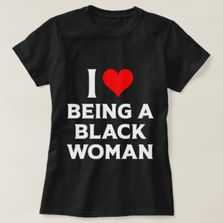 I Love Being Black Woman Red Heart T-Shirt