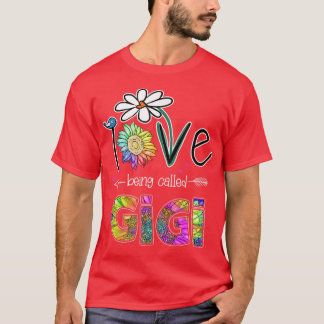 I Love Being Called Gigi Daisy Sunflower Mothers D T-Shirt