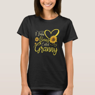 I Love Being Called Granny Sunflower Heart Cute T-Shirt