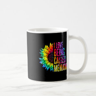 I Love Being Called Memaw Sunflower Tie Dye Mother Coffee Mug