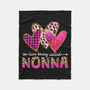 I Love Being Called Nonna Grandma Valentine Mother Fleece Blanket
