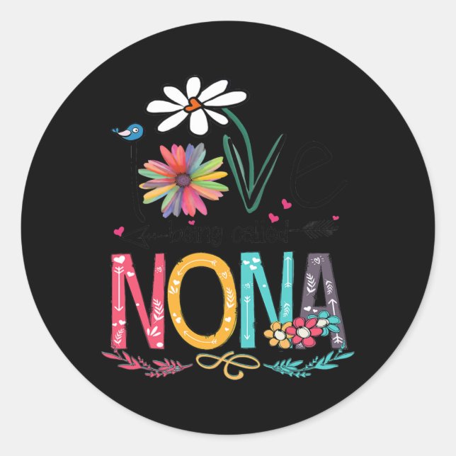 I Love Being Called Nonna Sunflower Shirt  Classic Round Sticker (Front)