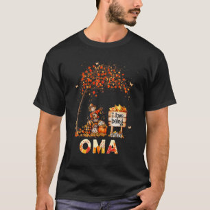 I Love Being Called Oma Farmer Fall Leaves Autumn  T-Shirt