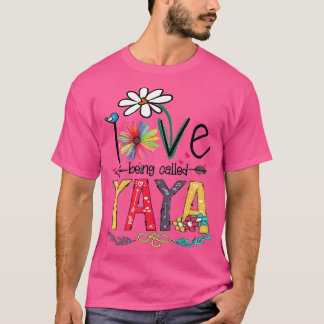 I Love Being Called Yaya Sunflower Mothers Day  T-Shirt