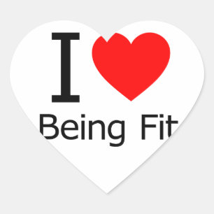 I Love Being Fit Heart Sticker