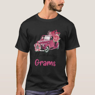 I Love Being Grams K Truck Flower T-Shirt