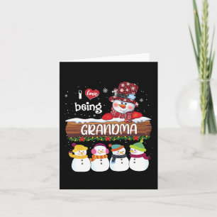 I Love Being Grandma Snowman Christmas Xmas Family Card