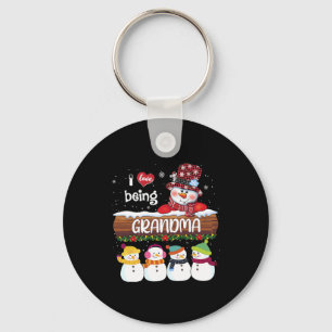I Love Being Grandma Snowman Christmas Xmas Family Key Ring