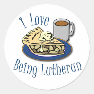 I Love Being Lutheran Funny Church Classic Round Sticker