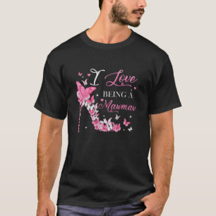 I Love Being Meemaw High Heel Butterflies Mother's T-Shirt