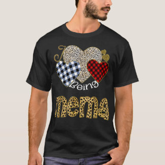 I Love Being Mema Leopard Valentine's Day  T-Shirt