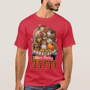 I Love Being Mimi Plaid Truck Farmer Pumpkin Spice T-Shirt
