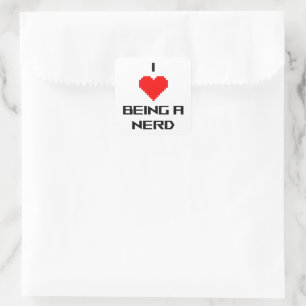 I Love Being Nerdy Square Sticker