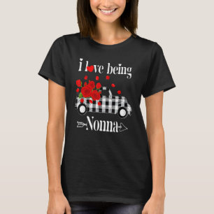 I Love Being Nonna Valentine Heart Red Truck T-Shirt