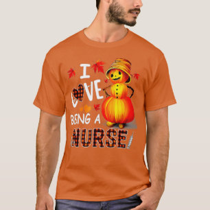 I Love Being Nurse Proud Nurse Pumpkin Man Hallowe T-Shirt