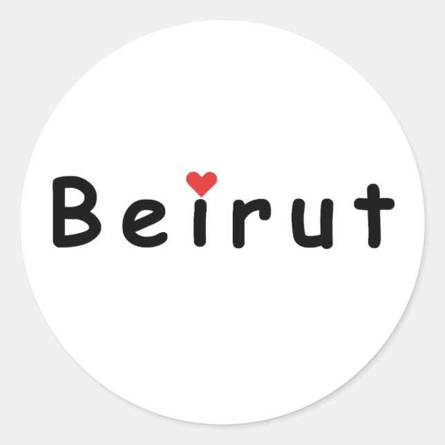 I love Beirut Classic Round Sticker (Front)