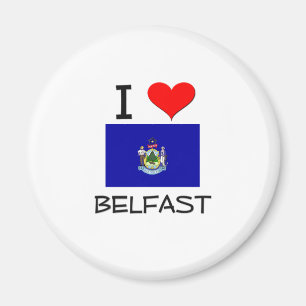 I Love Belfast Maine Magnet