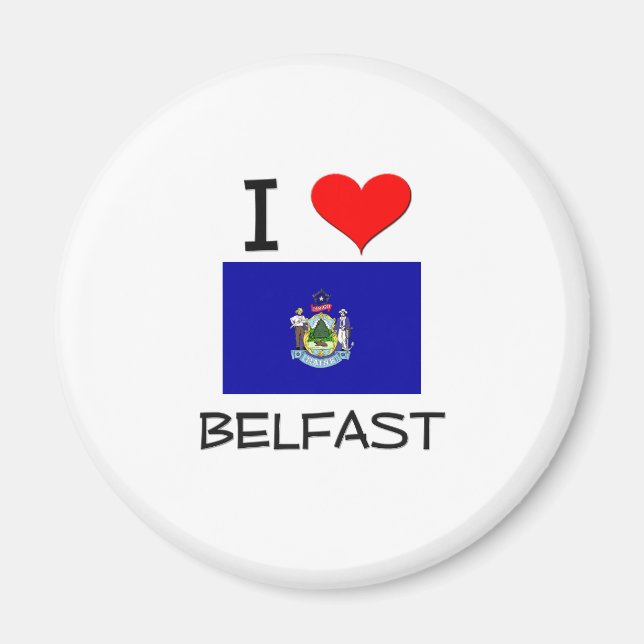 I Love Belfast Maine Magnet (Front)