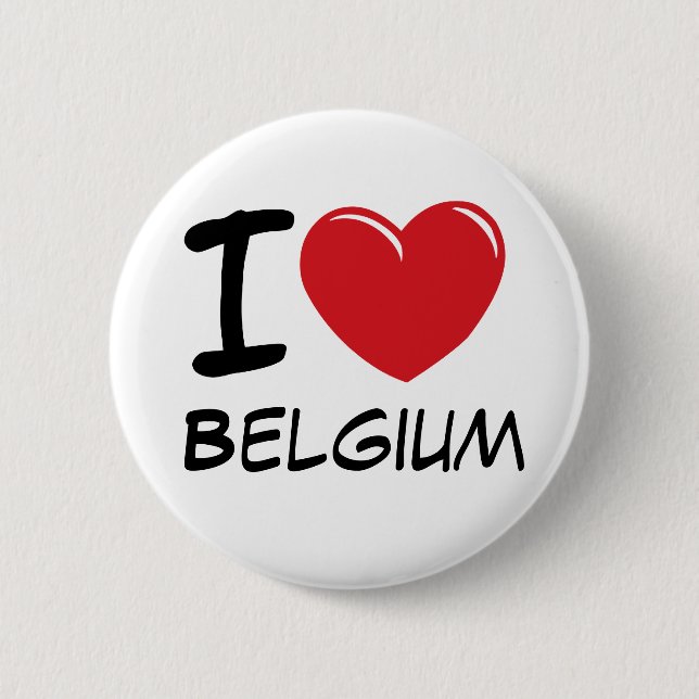 I Love Belgium 6 Cm Round Badge (Front)