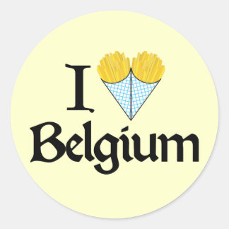 I Love Belgium Classic Round Sticker