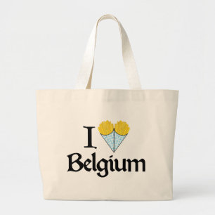 I Love Belgium Large Tote Bag