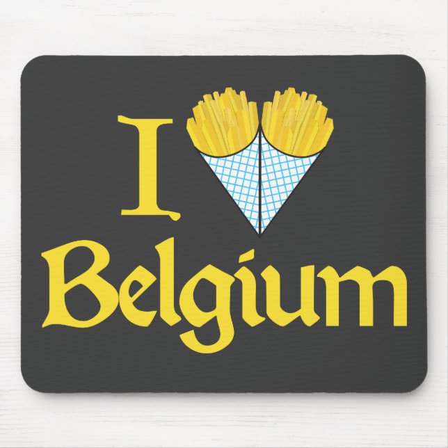 I Love Belgium Mouse Mat (Front)