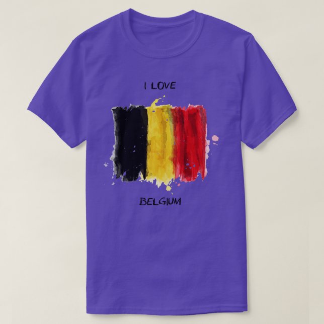 I Love Belgium My Home My Country T-Shirt (Design Front)