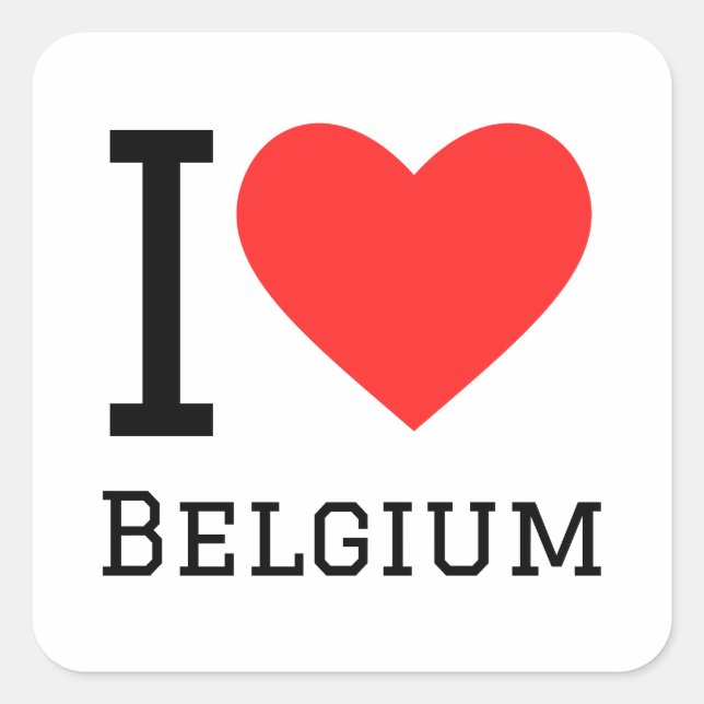 I love Belgium square sticker (Front)