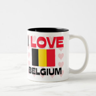 I Love Belgium Two-Tone Coffee Mug