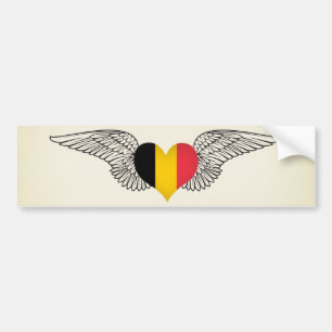 I Love Belgium -wings Bumper Sticker